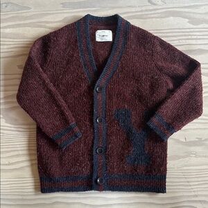 Zara Burgundy boys Cardigan with Navy detail